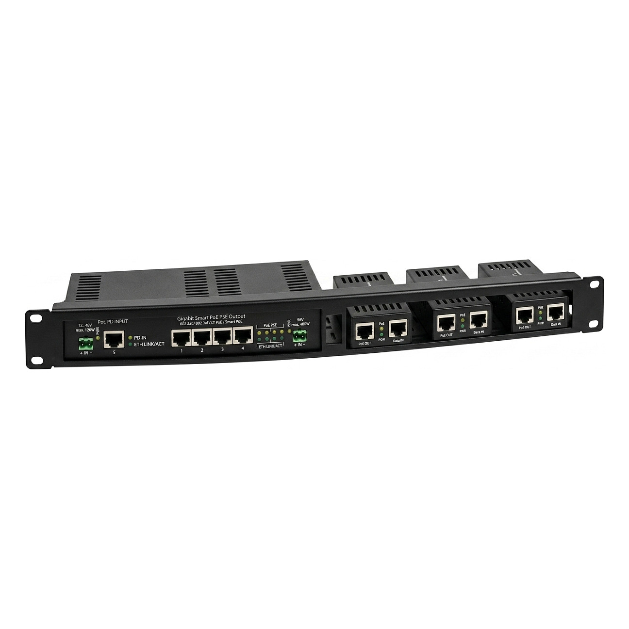 Z ALLNET 1HE Universal Einbauboden für Kleingeräte / 1x Keystone Aufnahme Farbe Schwarz Netzwerkartikel