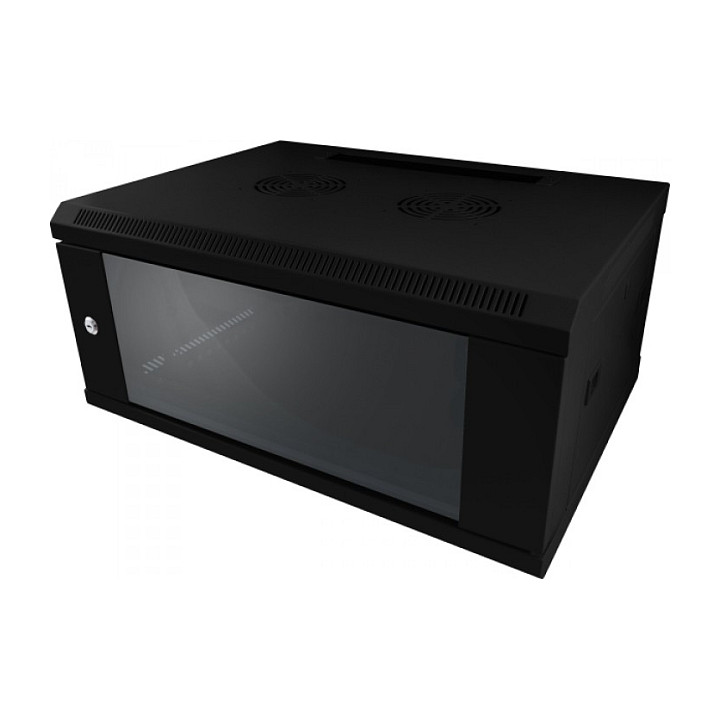 ALLNET Netzwerkschrank 19" 4HE 1-teilig T450mm Schwarz SMC-Serie