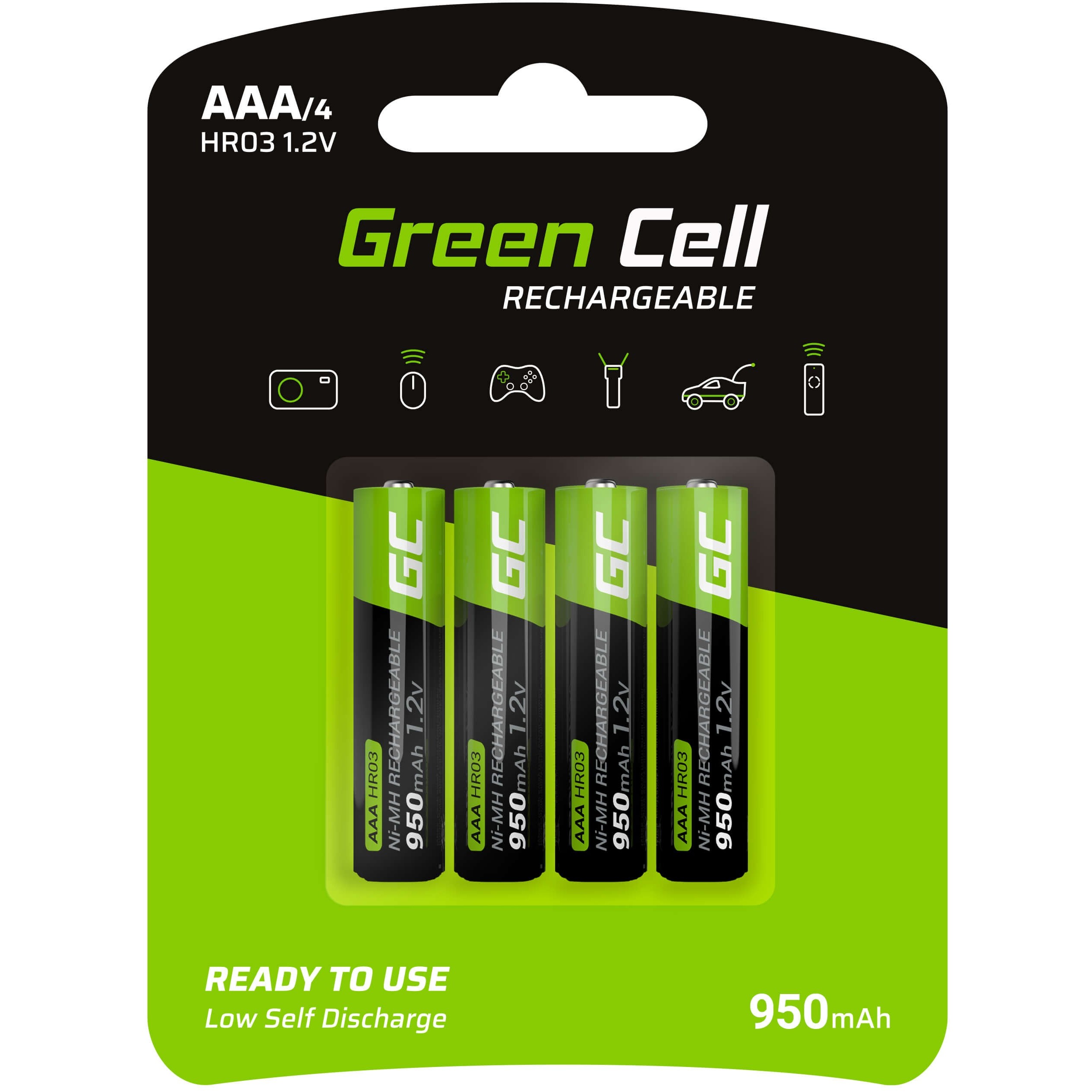 Green Cell GR03 Haushaltsbatterie Wiederaufladbarer Akku AAA (NiMH) - GR03
