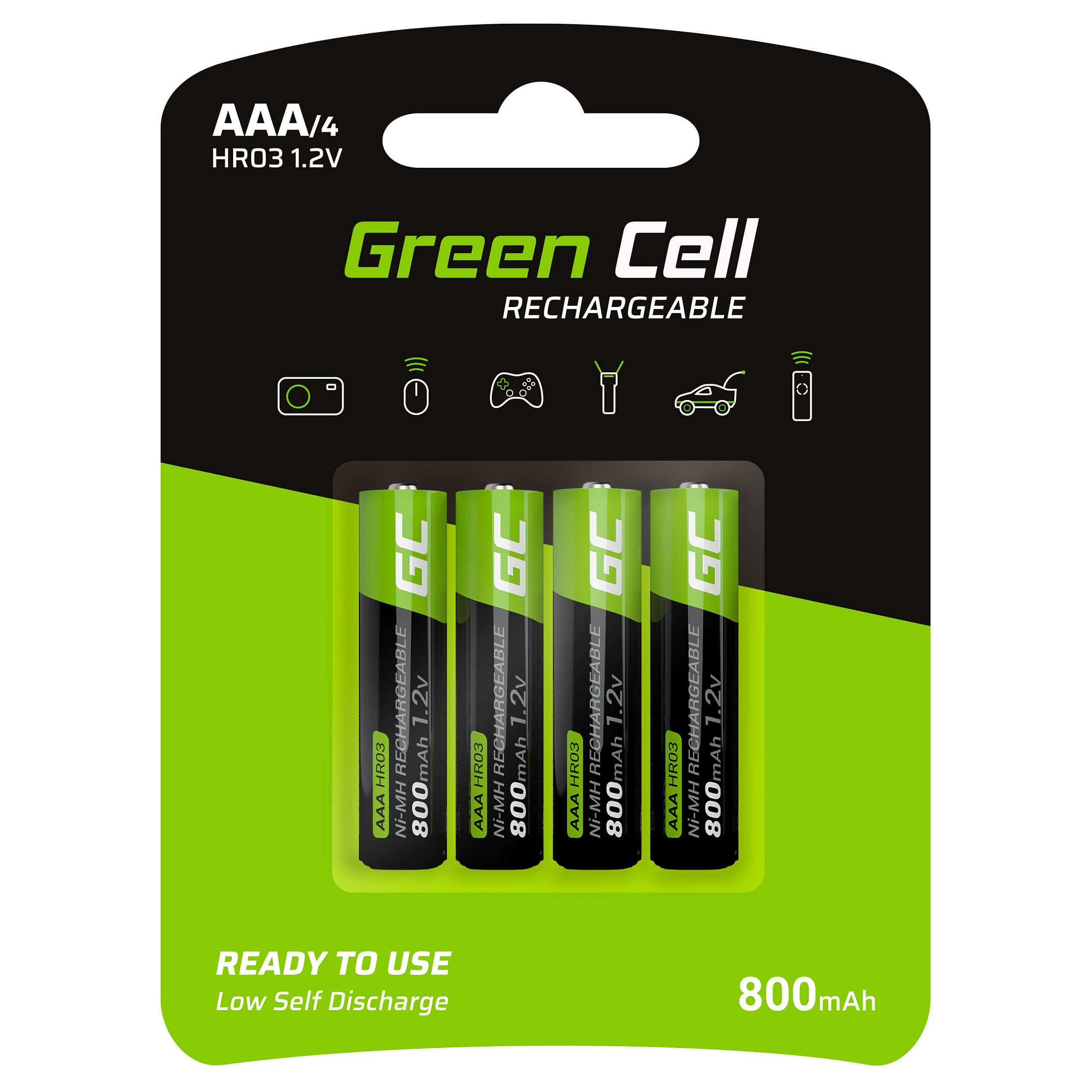 Green Cell Akku 4xAAA HR03 800mAh