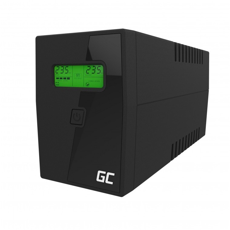 Green Cell UPS01LCD Unterbrechungsfreie Stromversorgung (USV) Line-Interaktiv 06 kVA 360 W 2 AC-Ausgänge
