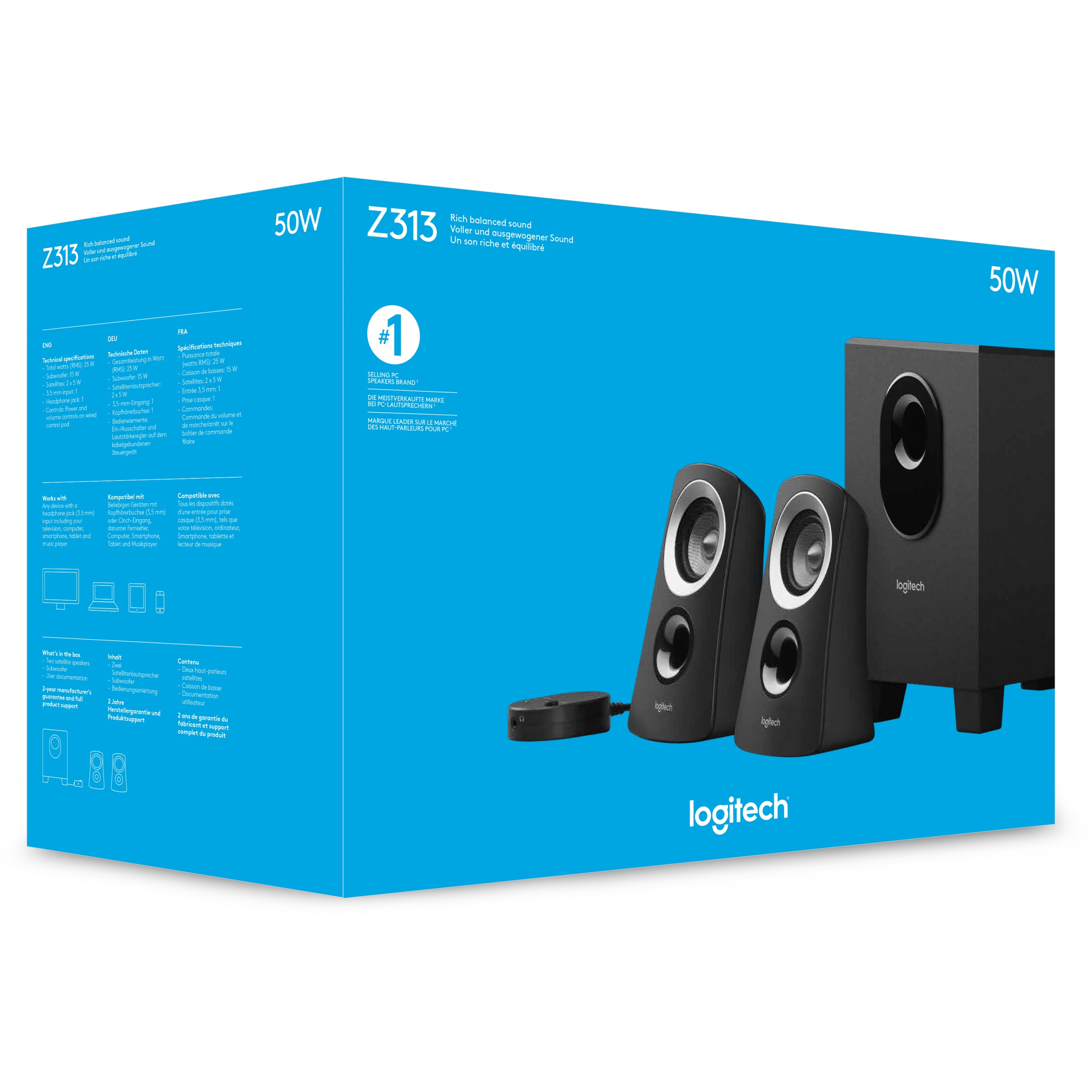Logitech 980-000413, Soundsysteme, Logitech Z313 speaker  (BILD3)