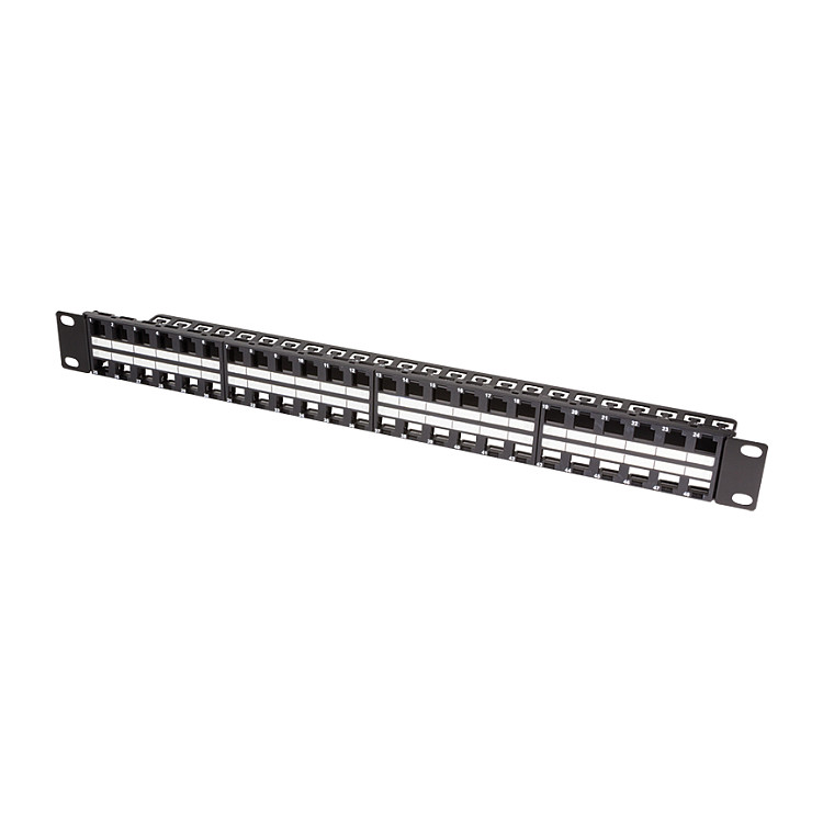 Patchpannel Keystone 1U. 48 Ports. unshielded. black LogiLink Netzwerk- und Serverschränke