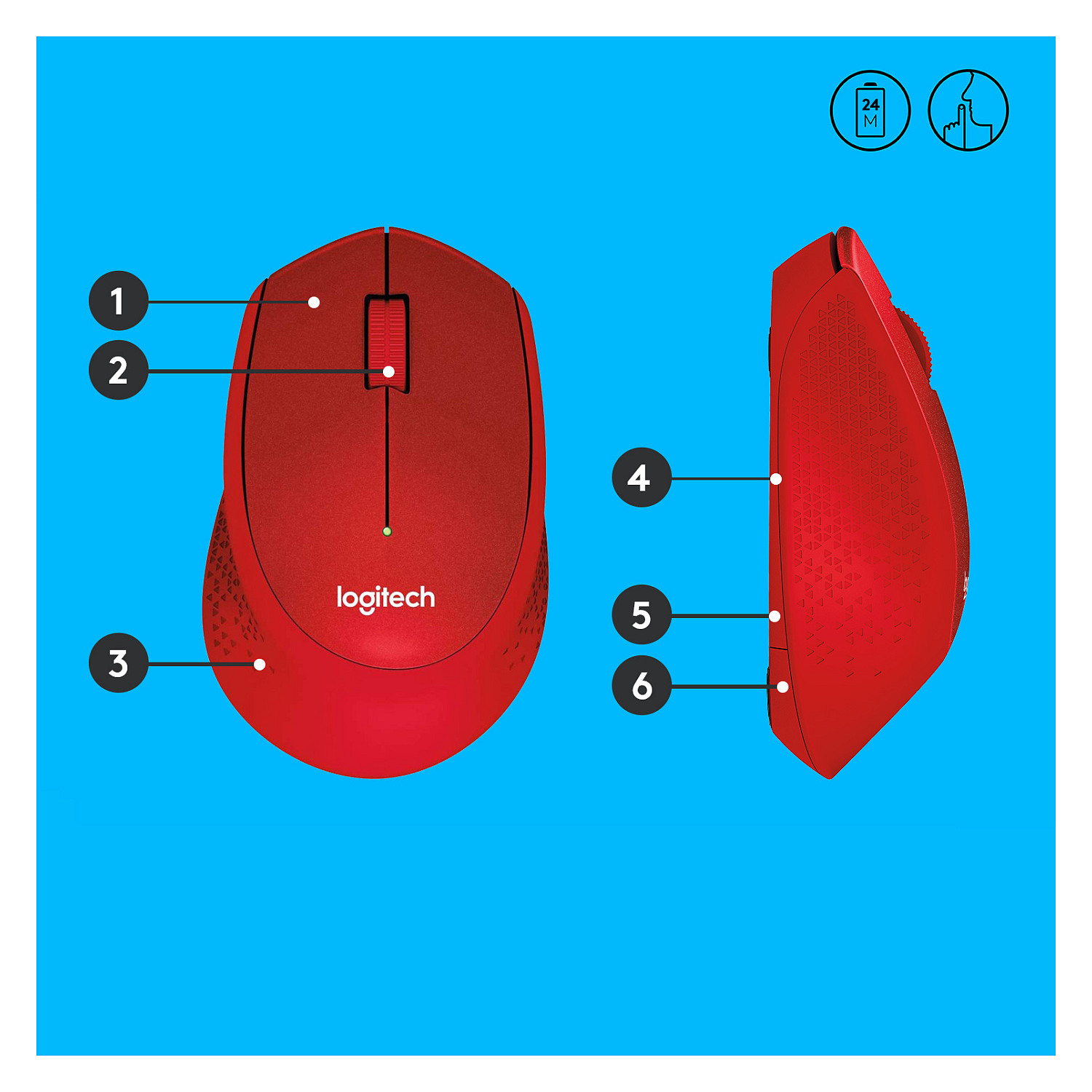 Logitech M330 Silent Plus wireless Rot