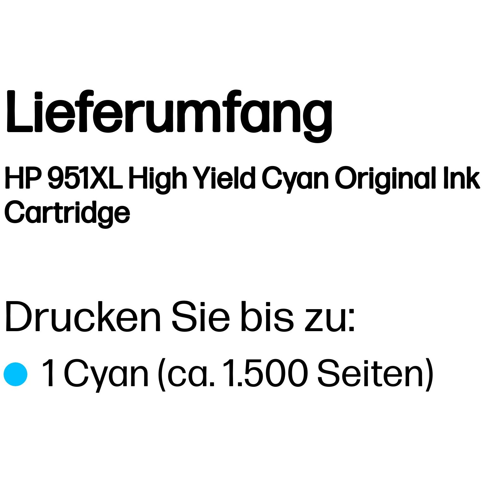 HP 951XL High Yield Cyan Original ink cartridge, HP CN046AE (BILD3)