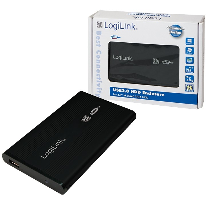 LogiLink UA0041B Speicherlaufwerksgehäuse Schwarz 2.5 Zoll USB - Nr. UA0041B