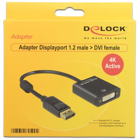 DeLOCK 62599 Videokabel-Adapter 02 m DisplayPort DVI-I Schwarz
