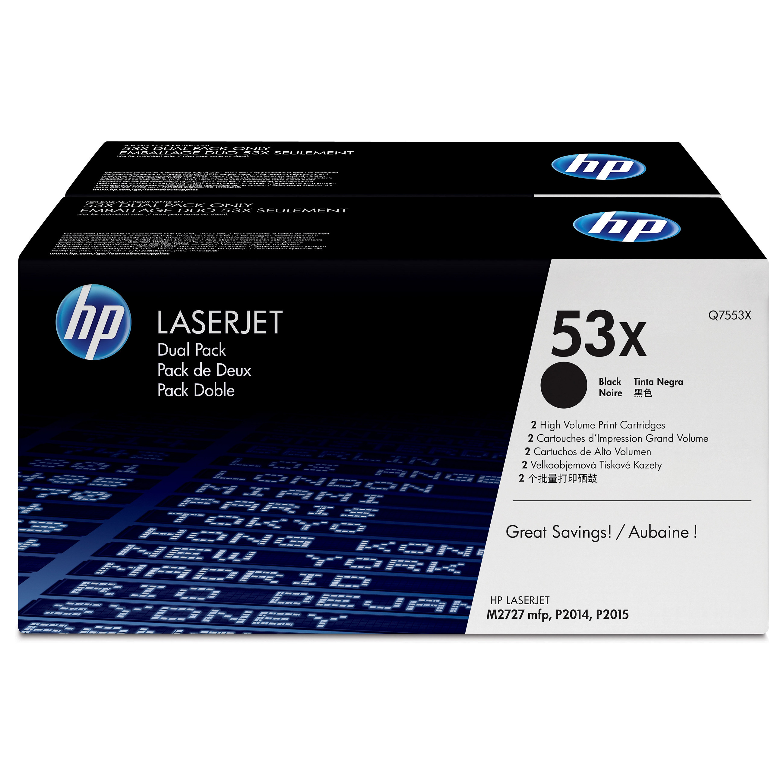 HP Toner 53X Q7553XD Schwarz Doppelpack je 7.000 Seiten Toner