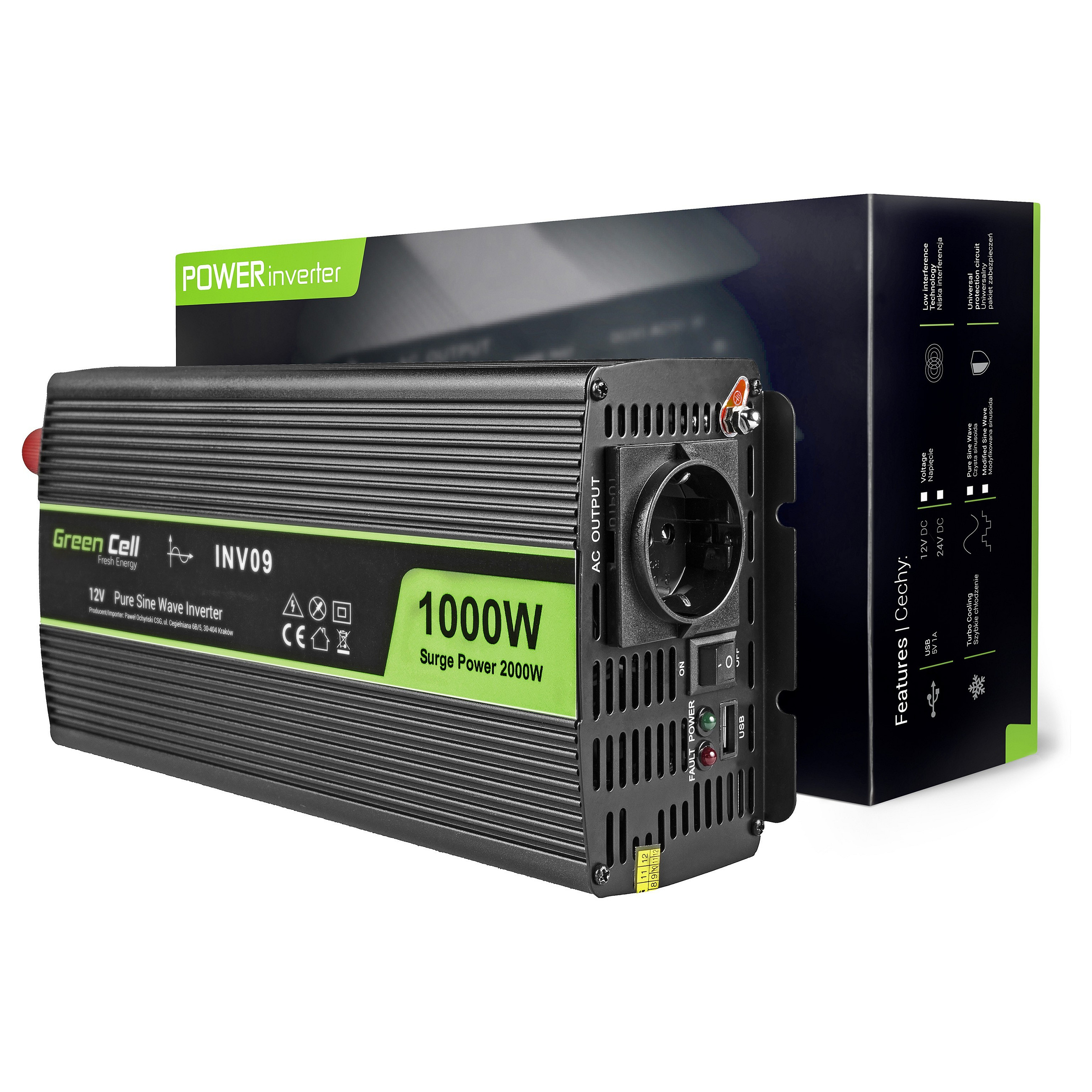 Green Cell INV09 power adapter/inverter