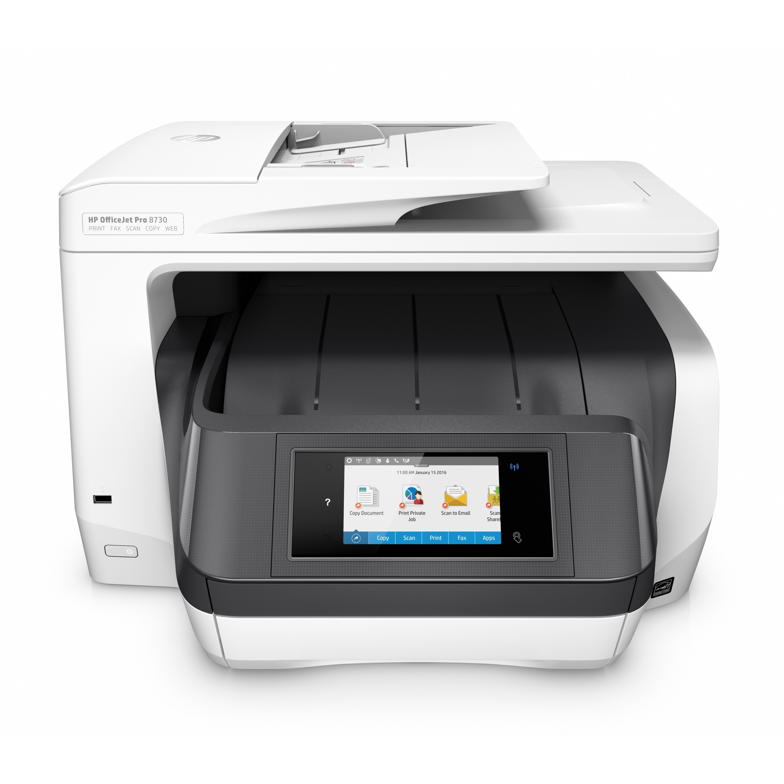 HP OfficeJet Pro 8730 All-in-One-Drucker Color Drucker für Home Drucken Kopieren Scannen Faxen Automatische Dokumentenzuführung (50 Blatt) USB-Druck über Vorderseite Scannen an E-Mail/PDF Beidseitiger