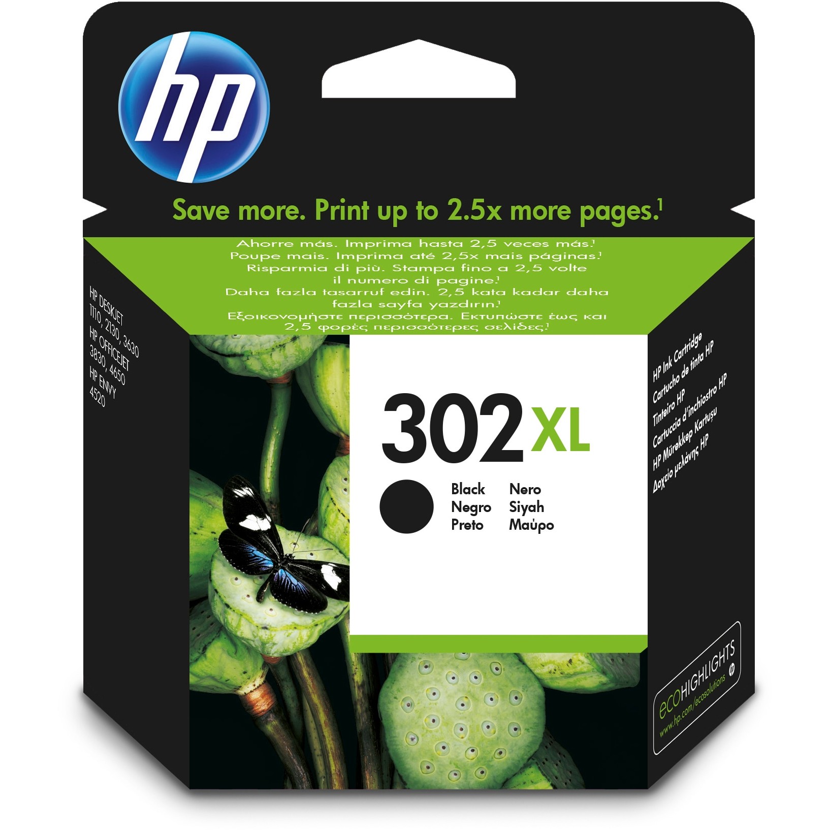 HP 302XL High Yield Black Original ink cartridge - F6U68AE