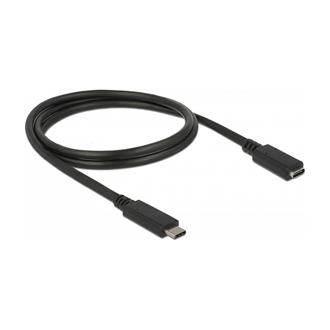 USB3.1 C > USB Type-C™ Buchse Verlängerung 1,0 m schwarz Delock