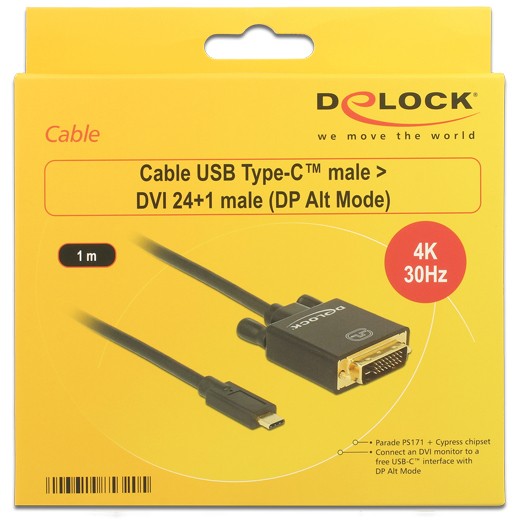 DeLOCK 85320, Display DVI, DeLOCK 1m. USB-C/DVI 24+1 USB 85320 (BILD3)