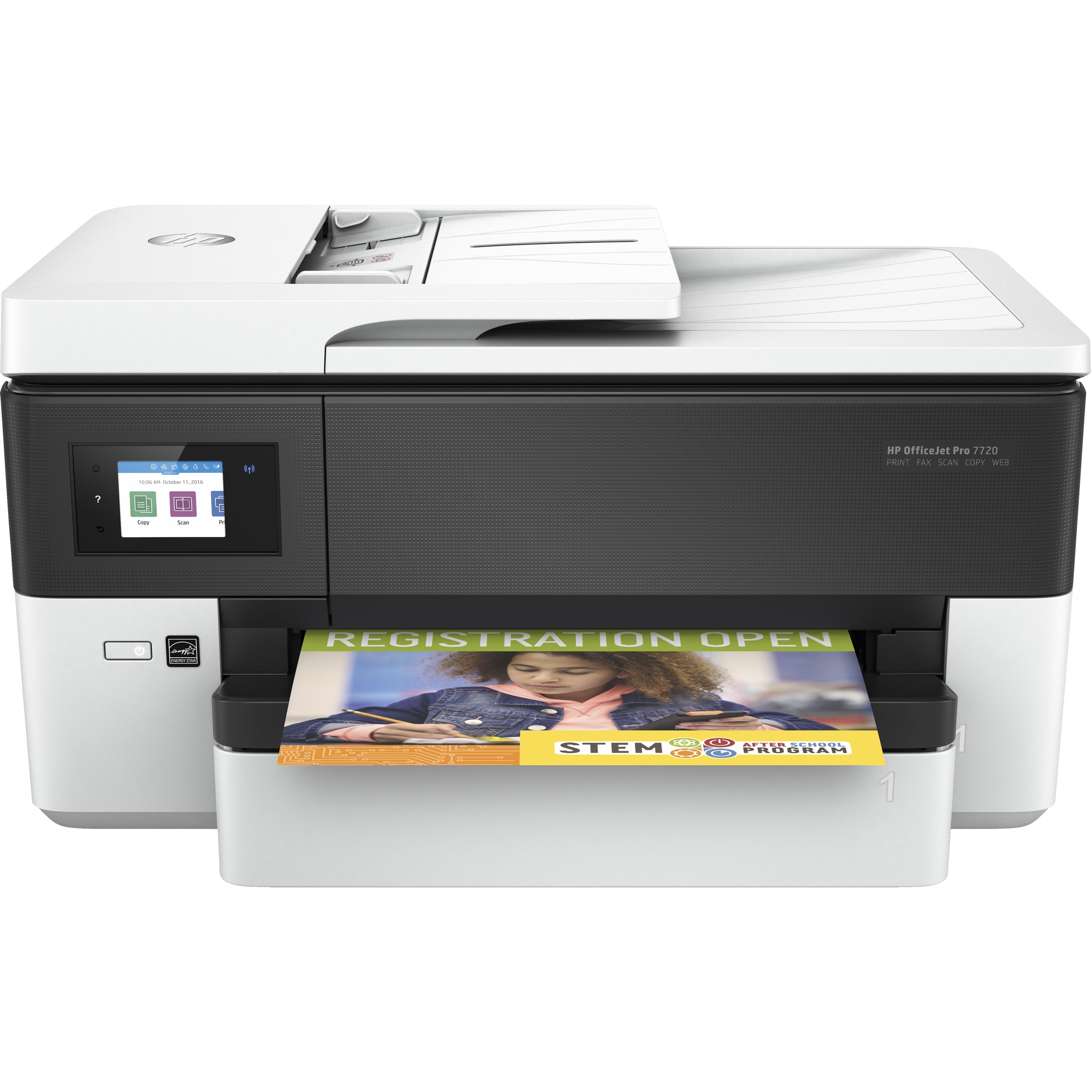 HP OfficeJet Pro 7720 Wide Format All-in-One-Drucker Farbe Drucker für Kleine Büros Drucken Kopieren Scannen Faxen Automatische Dokumentenzuführung für 35 Blatt USB-Druck über Vorderseite Beidseitiger