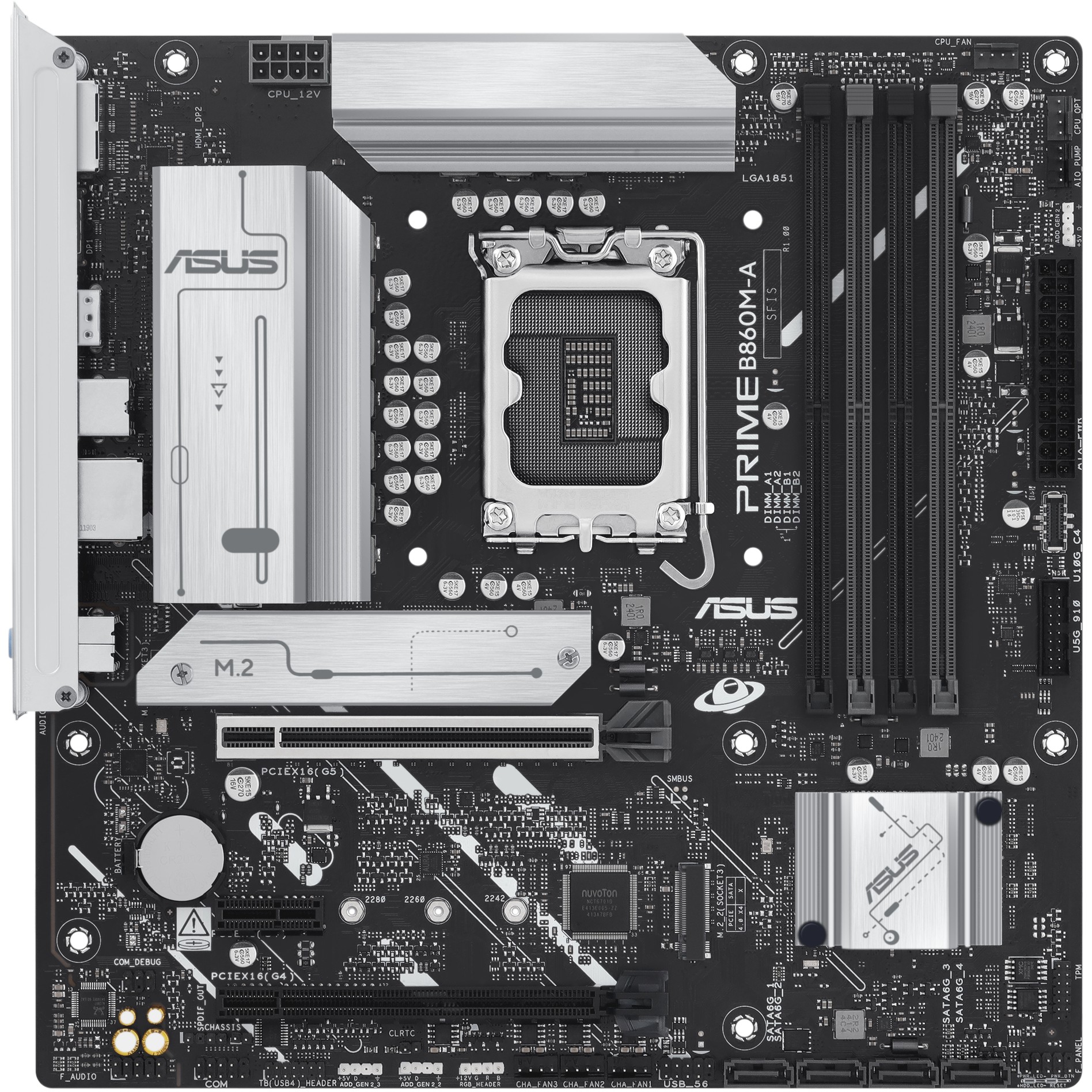 4711387819869 - ASUS PRIME B860M-A-CSM Mainboard - Intel B860 - Intel LGA1851 socket - DDR5 RAM - Micro-ATX
