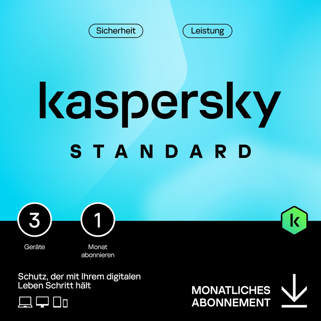Kaspersky Standard Mobile - 3 Device. 1 Month - Subscription (ABO) - - KL1048GGCMI