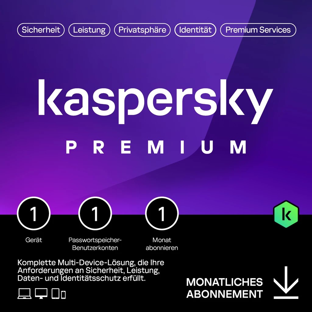 Kaspersky Premium – 1 Devices. 1 Month - Subscription (ABO) – - KL1047GGAMI
