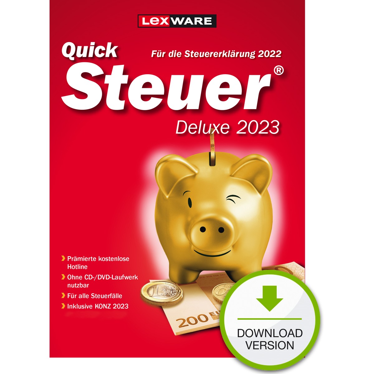 Lexware Quicksteuer Deluxe 2023 1 Device. bis zu 5 Steuererklärungen - ESD-DownloadESD
