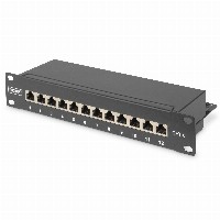Digitus CAT6 Patchpanel 10″ 1HE 12-Ports Schwarz