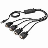 DIGITUS USB 2.0 Anschlusskabel 2.0 -4x RS232 Kabel 1.5m, sw