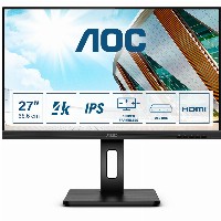 68,4cm/27 (3840x2160) AOC U27P2 16:9 4ms USB HDMI DisplayPort Pivot Speaker 4K UHD Black