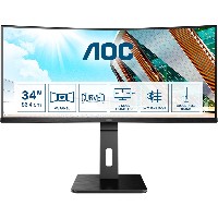 86,4cm/34 (3440x1440) AOC Pro-Line CU34P2A 21:9 1ms USB 2xHDMI DisplayPort VESA Speaker 2K UHD Black