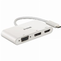 USB-C HUB 3Port D-Link DUB-V310 DisplayPort HDMI VGA 4K passiv White