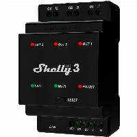 Shelly Relais ″Pro 3″ WLAN LAN 3x 16A 3 Kanäle 3 Phasen Max. 48A BT DIN-Rail