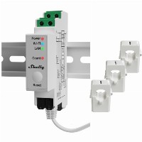 Shelly Relais ″Pro 3EM 120A″ WLAN LAN Stromzähler Inkl. 3x 120A Klemmen Messfunktion BT DIN-Rail
