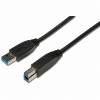 DIGITUS USB 3.0 Anschlusskabel Typ A -B St/St 1,8m, sw Polybeutel