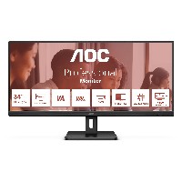 86,4cm/34″ (3440x1440) AOC U34E2M Wide Quad HD 100Hz DP 2xHDMI 4 ms Black
