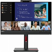 61cm/24″ (1920x1080) Lenovo ThinkVision T24v-30 16:9 FHD IPS 75Hz 4ms HDMI VGA DP Speaker Webcam Black
