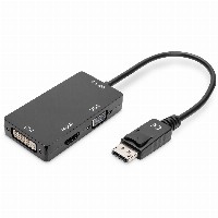 DIGITUS DisplayPortkonverterkabel DP->HDMI+DVI+VGA 0.2m