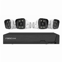 FOSCAM FN9108E-B4-2T Überwachungskameraset 4 Kameras mit Recorder Weiß
