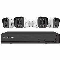 FOSCAM FNA108E-B4-2T Überwachungskameraset 4 Kameras mit Recorder Schwarz