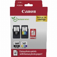 Canon Tinte PG-560/CL-561 3713C008 2er Multipack (BK(Color) inkl. Fotopapier