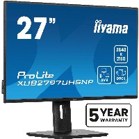 68,5cm/27″ (3840x2160) iiyama ProLite XUB2797UHSNP-B1 16:9 4k UHD IPS 4ms 60Hz HDMI DP USB-C KVM Speaker Pivot Black