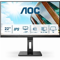 55,9cm/22″ (1920x1080) AOC 22P2Q 16:9 FHD IPS 4ms 75Hz HDMI DP VGA DVI USB Speaker Pivot Black