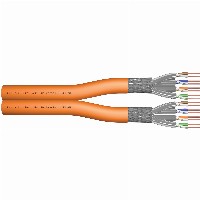 DIGITUS Instal-kab Cat7 S/FTP tw.Pair 100m oran AWG23/1 Dupl