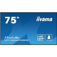 190cm/75″ (3840x2160) iiyama ProLite LH7565UHSB-B1 16:9 4K UHD IPS Touch 8ms 60Hz 24/7 2xHDMI DP LAN WIFI Speaker Black