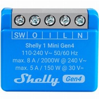 Shelly Relais ″1 Mini Gen4″ WLAN BT max. 8A 1 Kanal WLAN Matter Zigbee Bluetooth Unterputz