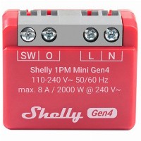 Shelly Relais ″1PM Mini Gen4″ WLAN BT Matter Zigbee Messfunktion max 8A 1 Kanal Unterputz