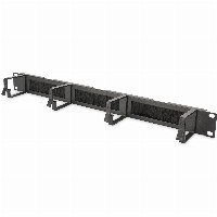DIGITUS Rangierpanel 1HE 19″ 4xBügel mit Bürstenleise schw.