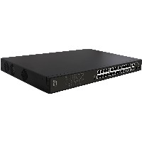 Switch 24x GE GEP-2821 2xGE 2xGSFP 19″ 390W 24xPoE+