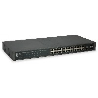 Switch 24x GE GEP-2652 2xGSFP 19″ 370W 24xPoE+