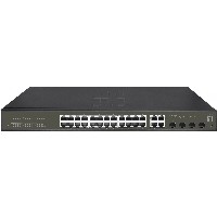 Switch 24x GE GES-2128P 4xGSFP 19″ 380W 24xPoE+