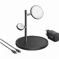 ANKER MagGo Magnetic Charging Stand 15W 3-in-1 Ladestnder fuer iPhone Apple Watch AirPods schwarz