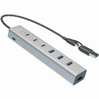 D I-TEC USB-C/USB-A Charging Metal HUB 7 Port 3x USB-C 3.2 Gen. 1 4x USB-A 3.2 Gen. 1