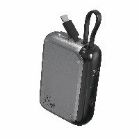 4smarts Powerbank Pocket mit USB-C Kabel 10000mAh. spacegrau