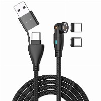 4smarts USB-C/A 540 Magnetkabel GravityCord 100W 1.8m schwarz
